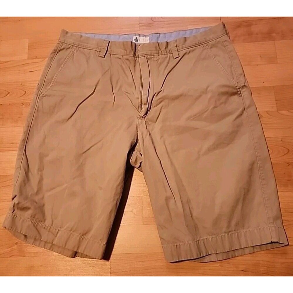 J Crew Golf Shorts Mens 36 Beige Flat Front Straight Leg  Casual